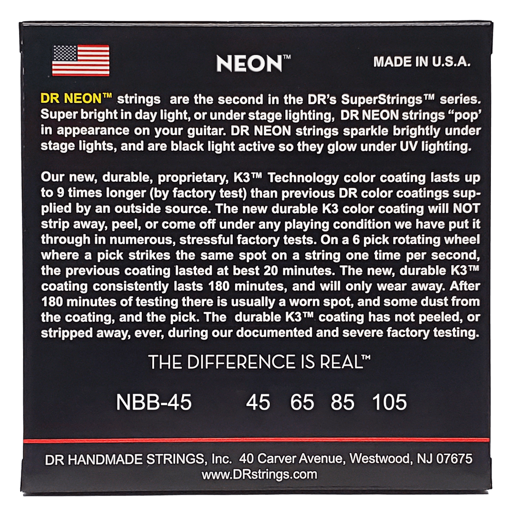 HI-DEF NEON- BLUE Colored Bass Strings Medium 45-105