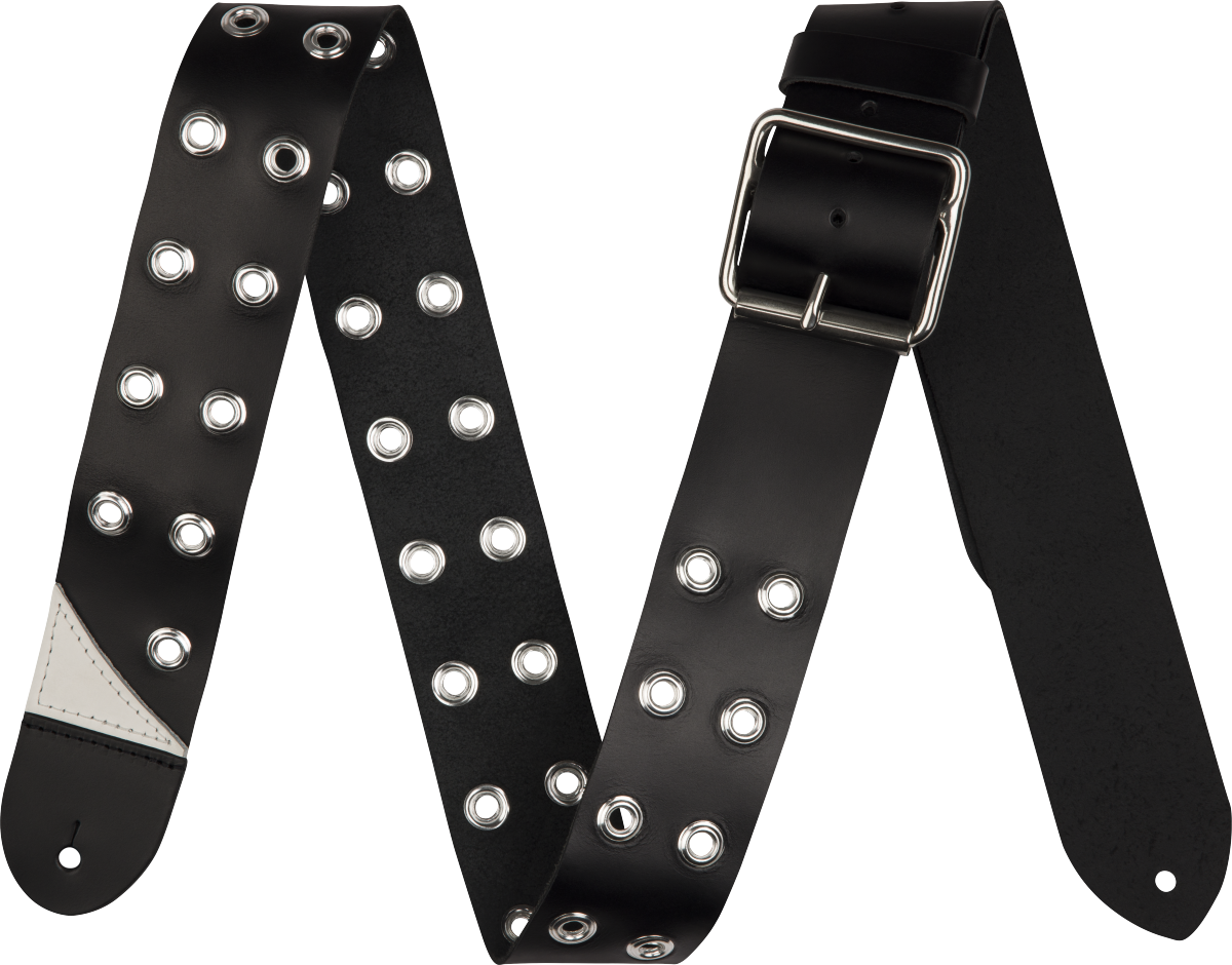 Grommet Leather Strap, Black, 2.5"