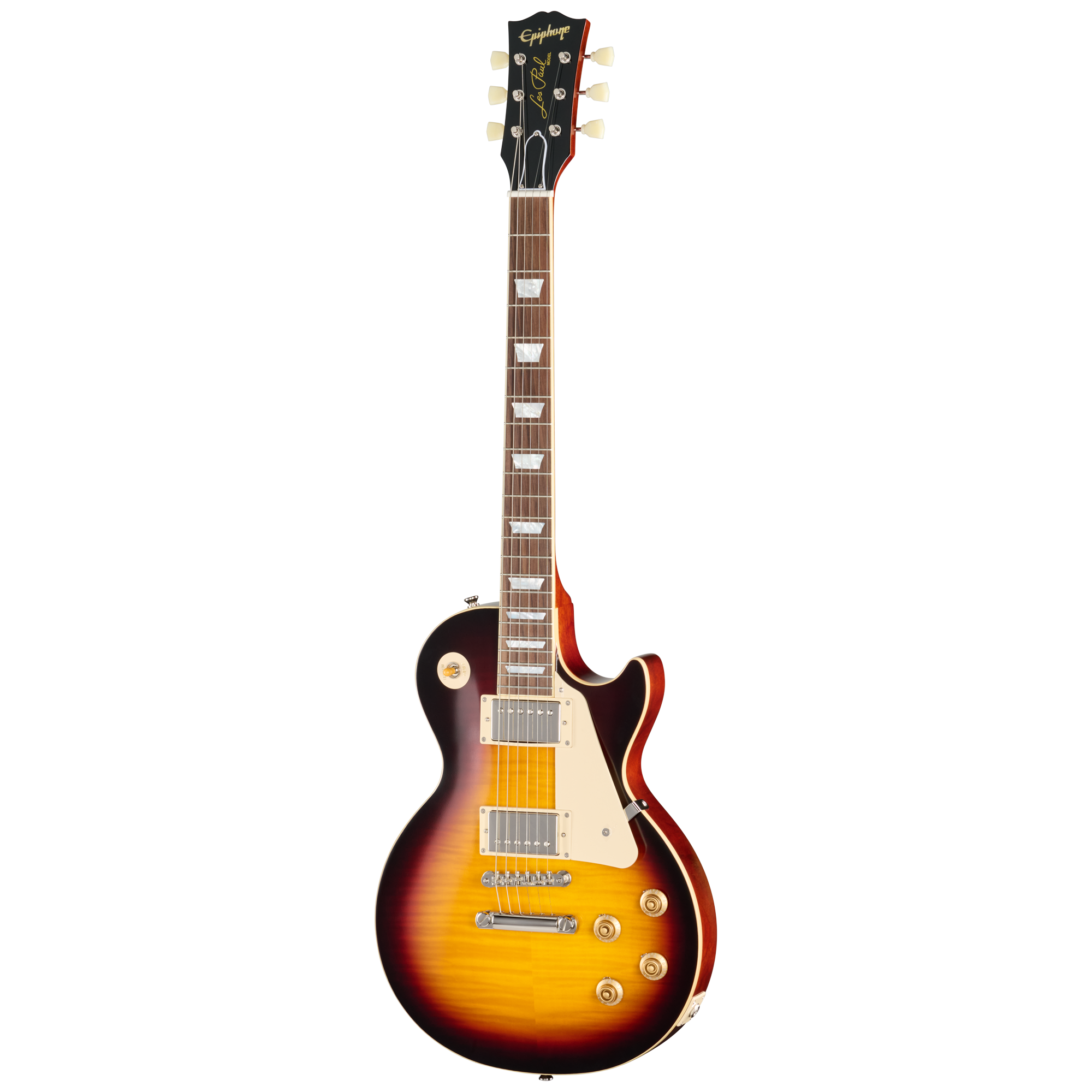 E-Gitarre, Sunburst-Finish, Doppelspulen-Tonabnehmer, Ahorn-Decke, Palisandergriffbrett