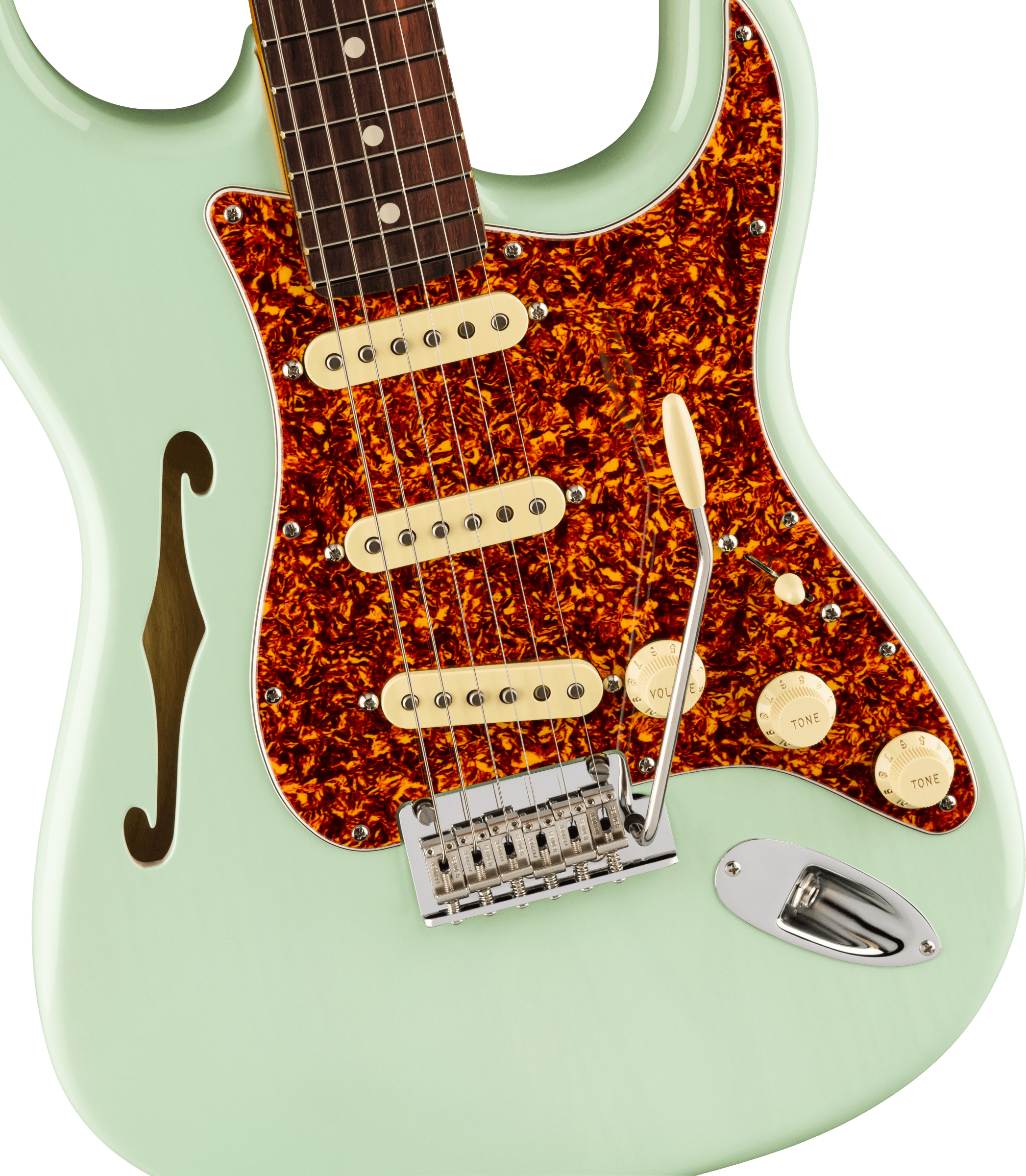 American Professional II Stratocaster® Thinline, Rosewood Fingerboard, Transparent Surf Green