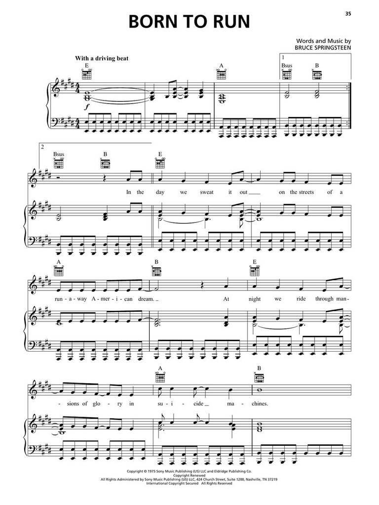 Bruce Springsteen Sheet Music Collection