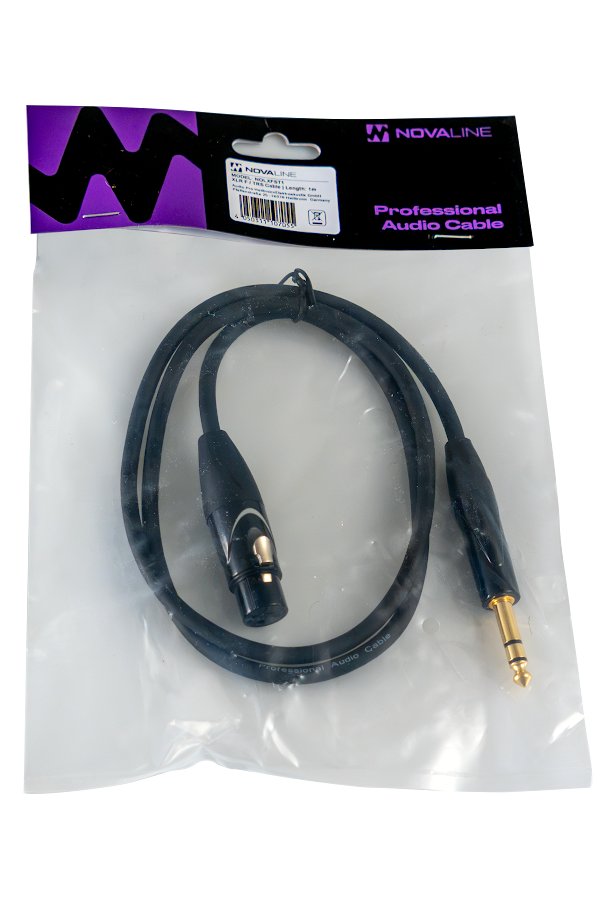 Audiokabel, XLR-Klinke-Kabel, schwarz, vergoldeter Klinkenstecker, 3-poliger XLR-Anschluss
