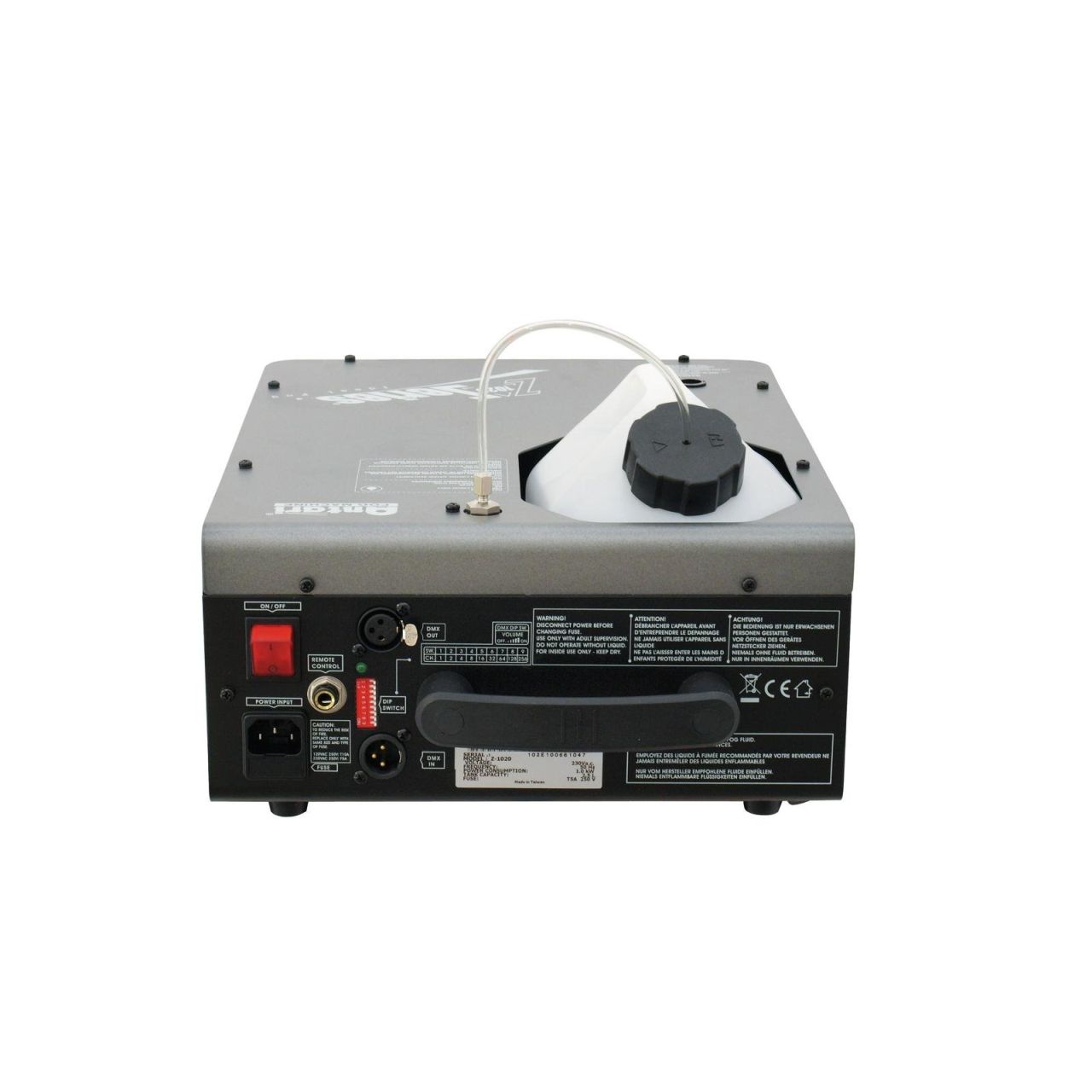 Antari Z-1020 mit Z-10 ON/OFF-Controller - DMX-steuerbare Maschine mit 1000 Watt und vertikalem Auss