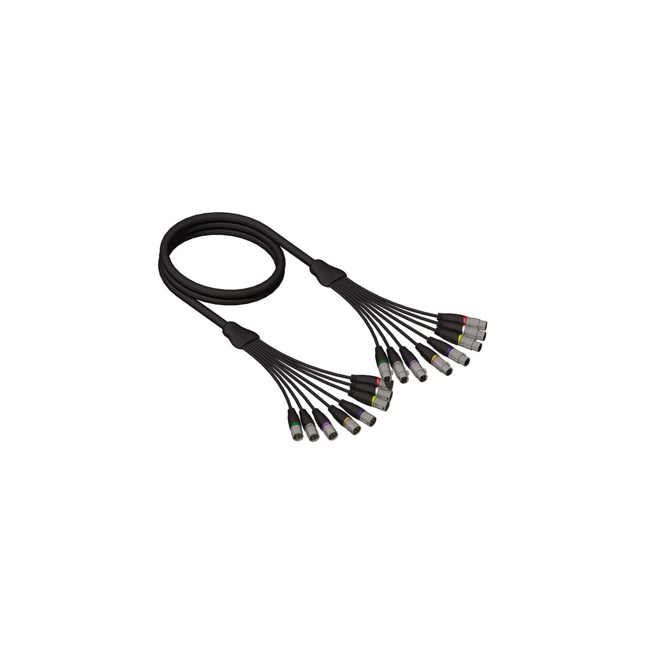 Multicore-Kabel 8 x XLR male auf 8 x XLR female 5 m