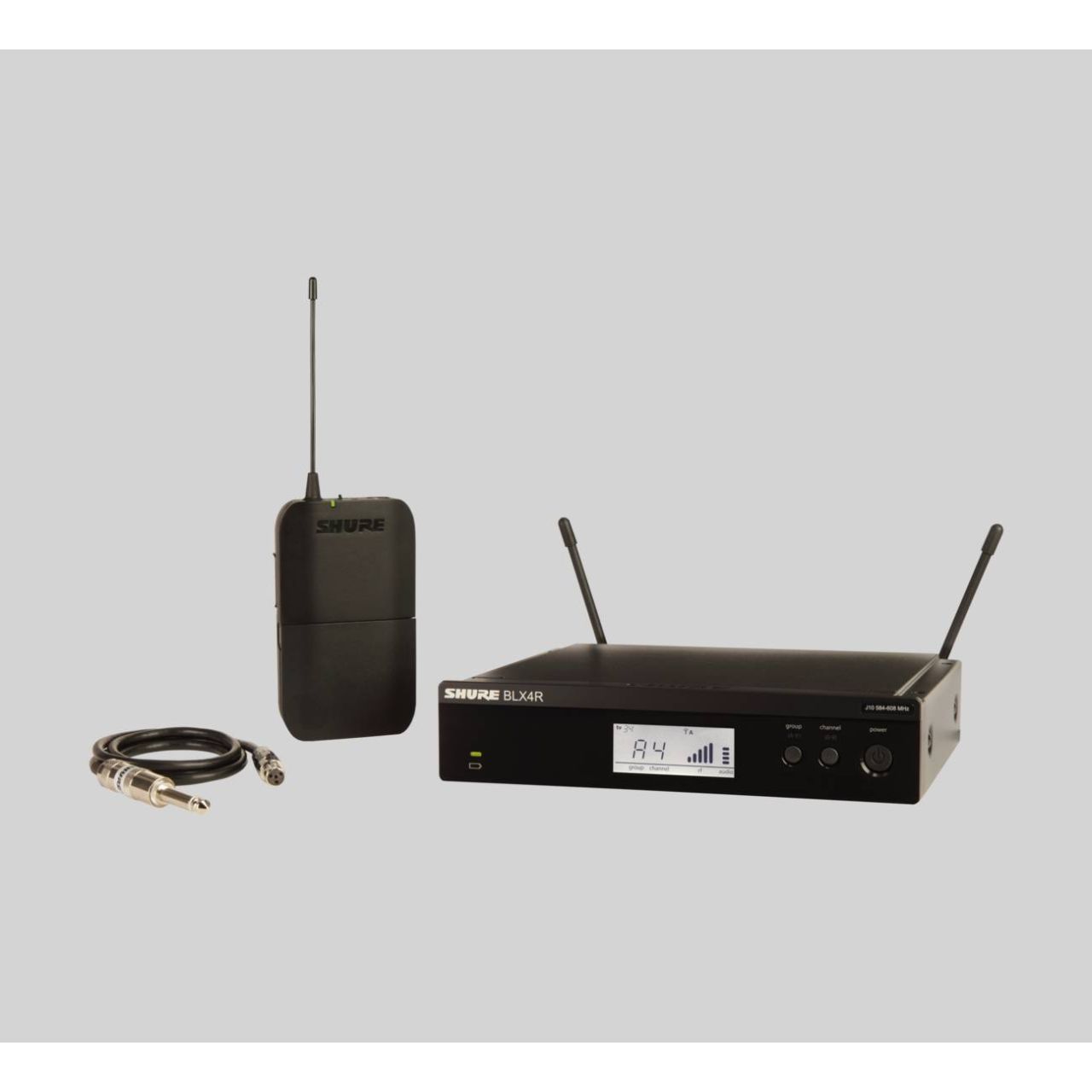 Shure BLX14R-S8 - Gitarren-Funksystem mit WA302 Kabel und Rackempfänger