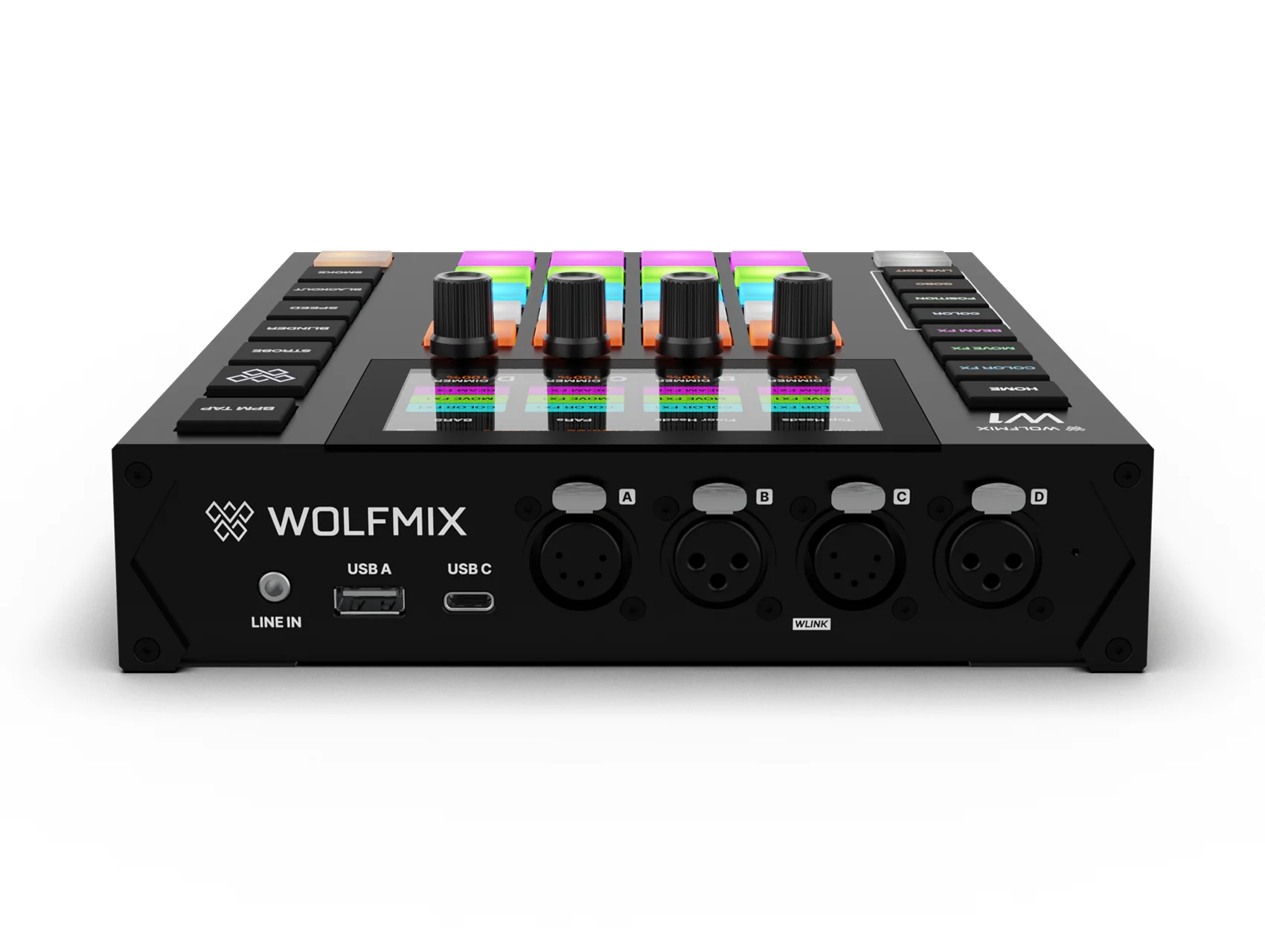Wolfmix W1 MK3 Rückansicht mit Anschlüssen
