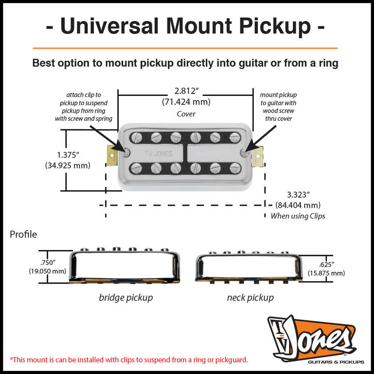 Brian Setzer Signature Bridge - Universal Mount