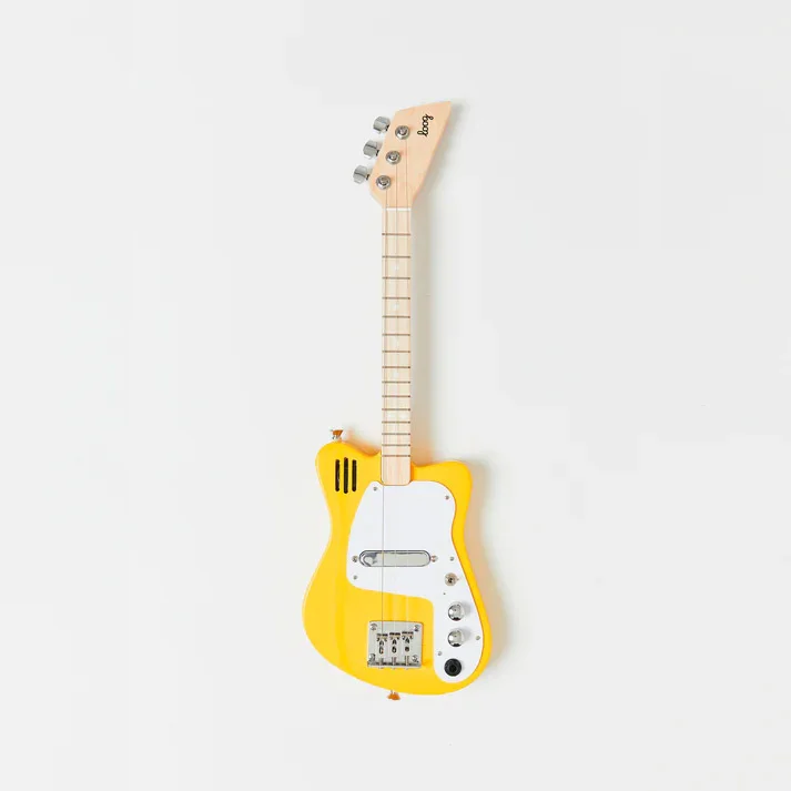Mini Electric 3-String Guitar Yellow Kindergitarre
