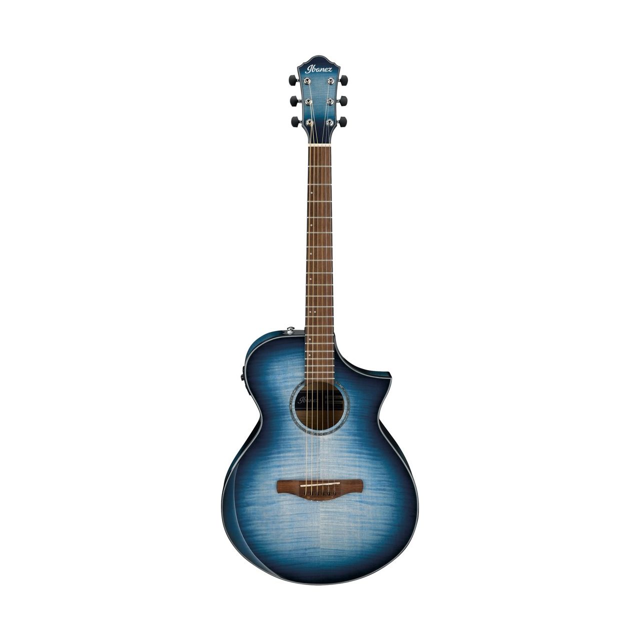 AEWC Series Acoustic Guitar 6 String Transparent Indigo Blue Burst High Gloss  