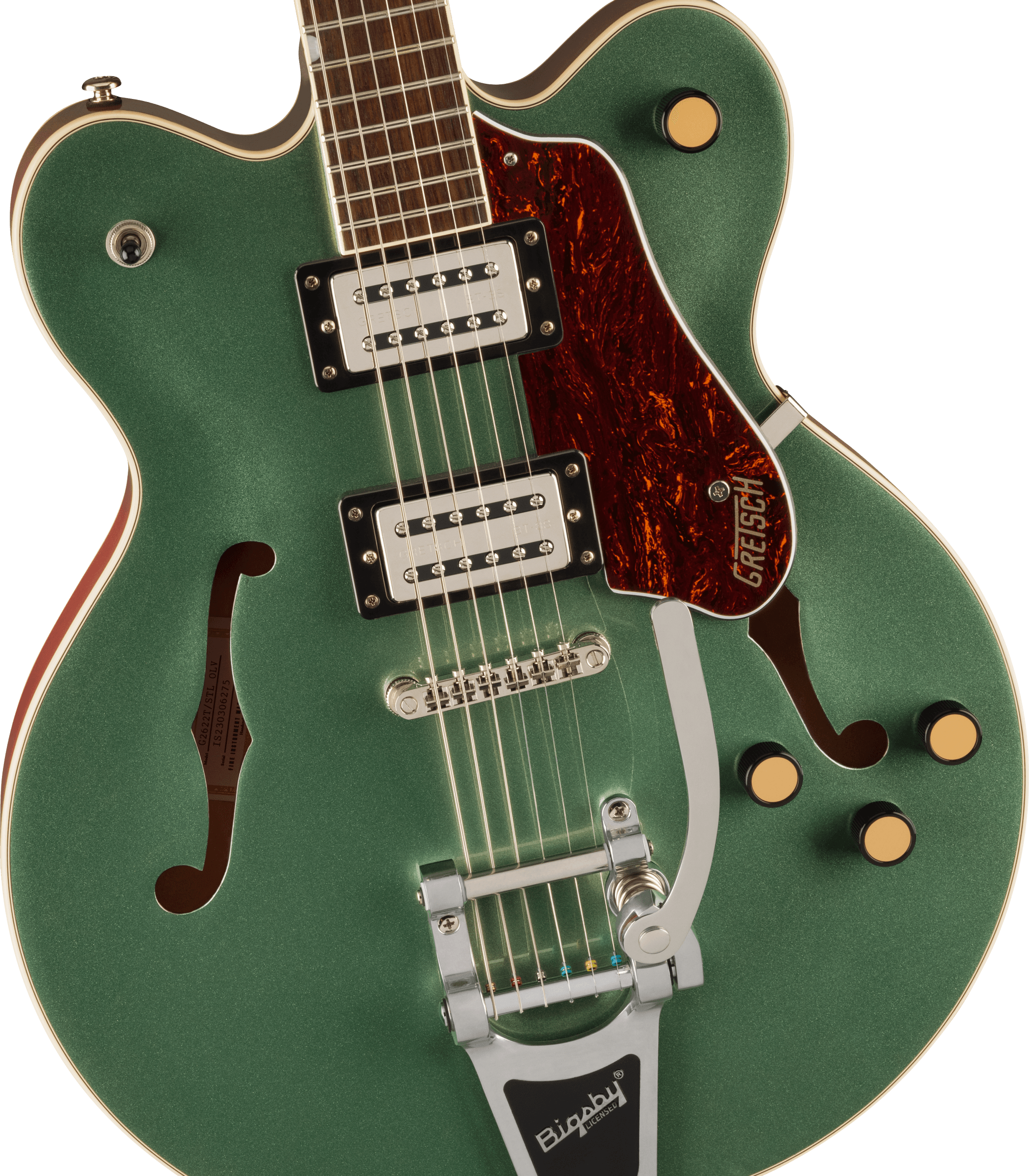 G2622T Streamliner™ Center Block Double-Cut with Bigsby®, Laurel Fingerboard, Broad’Tron™ BT-3S Pick