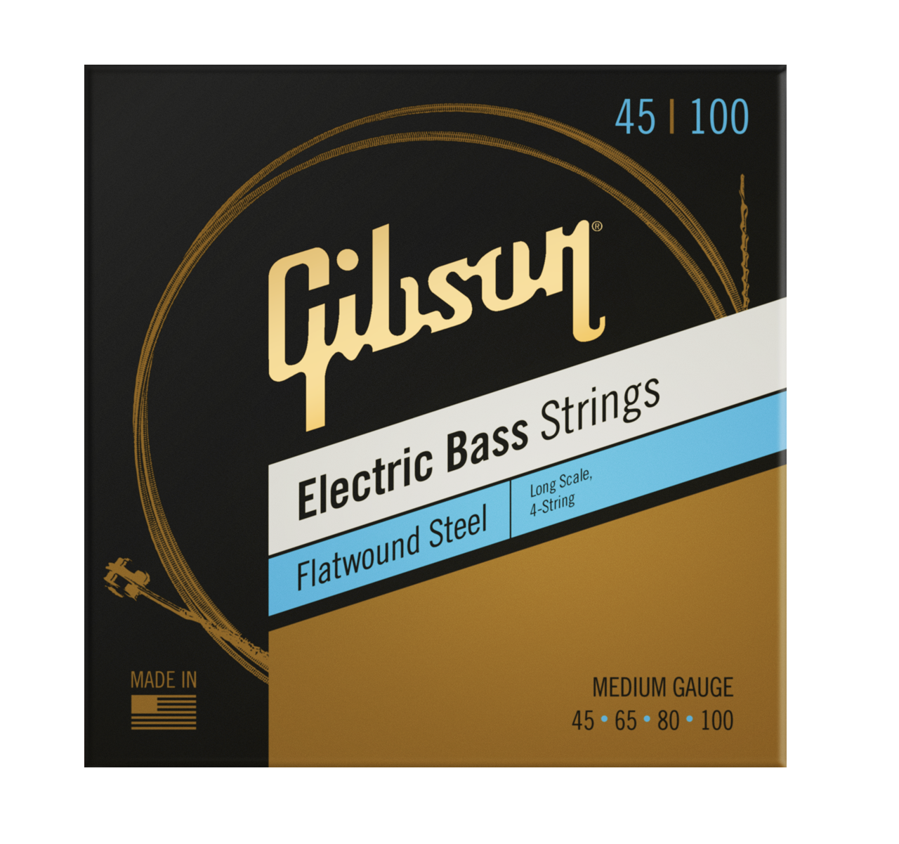 Long Scale Flatwound EB Strings, Medium Gauge .045-.100