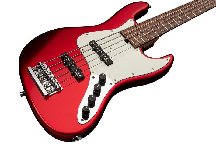 MetroLine 21-Fret Vintage J/J Bass - Candy Apple Red High Polish (Versandrückläufer)