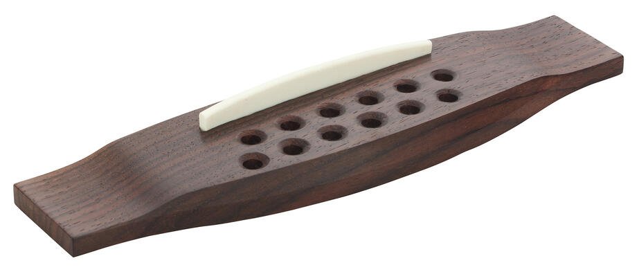 B 3378 - Pin Style Guitar Bridge with Plastic Saddle, 12-String - Rosewood