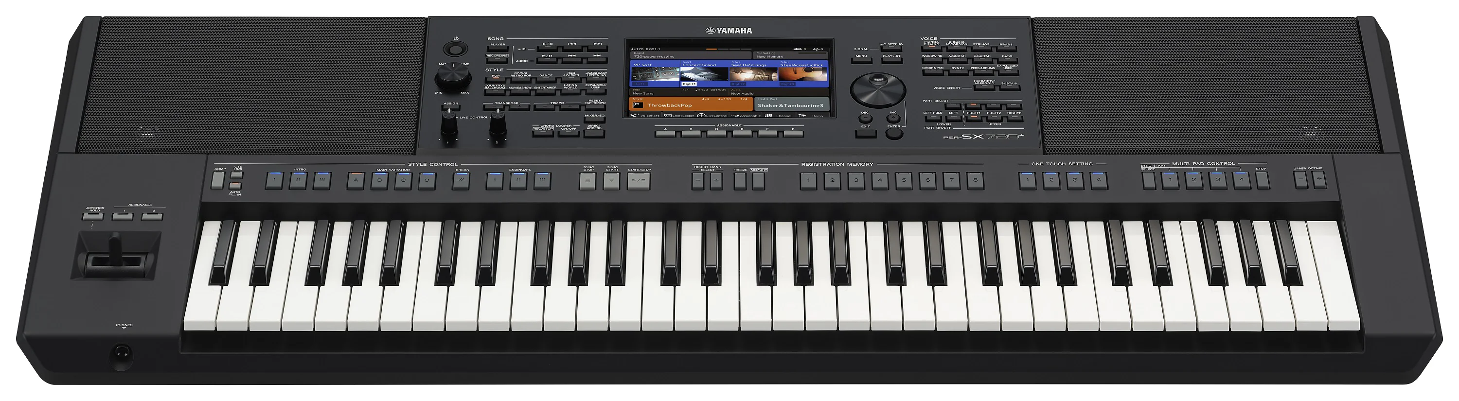 Yamaha PSR-SX720+ Keyboard von schräg vorne fotografiert