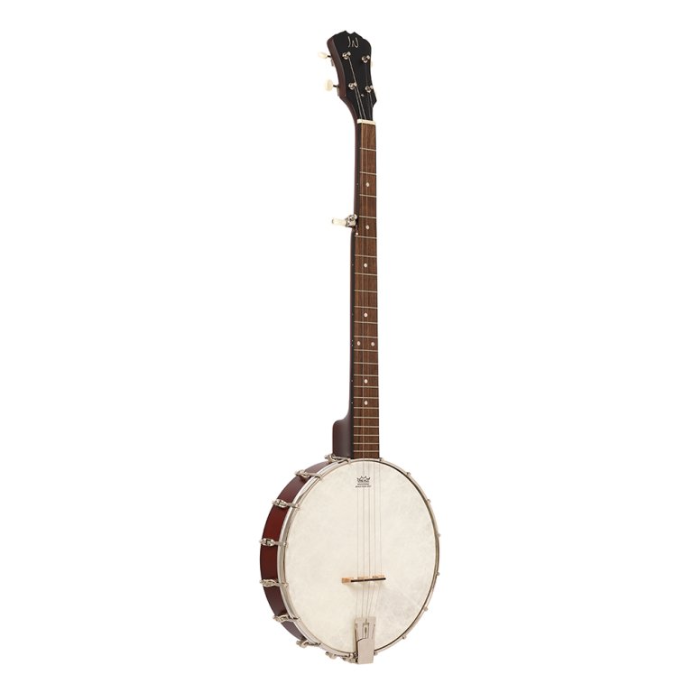 Banjo, Viersaitig, Holzkorpus, Naturfarben, Metallstimmwirbel