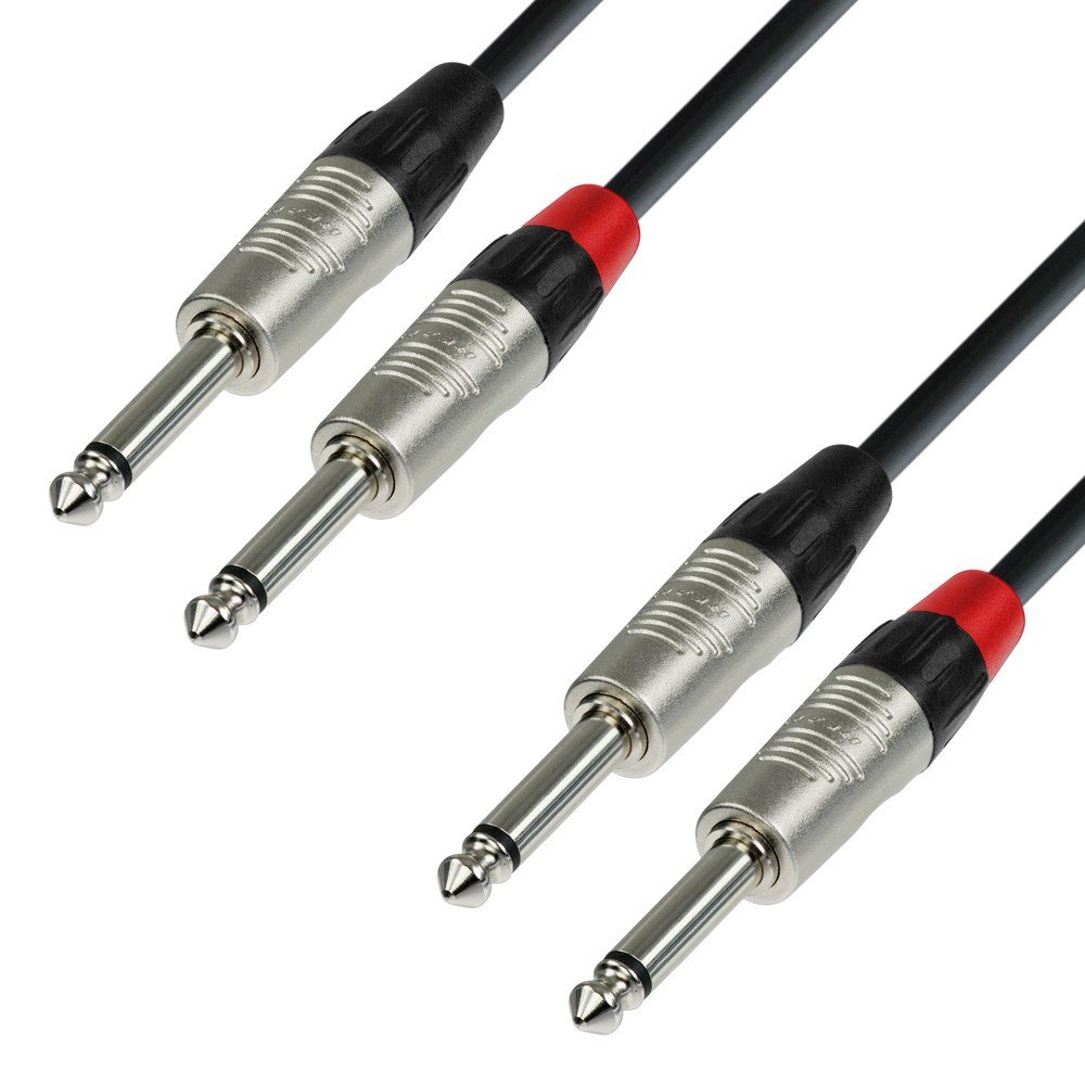 Audiokabel REAN 2 x 6,3 mm Klinke mono auf 2 x 6,3 mm Klinke mono 3 m