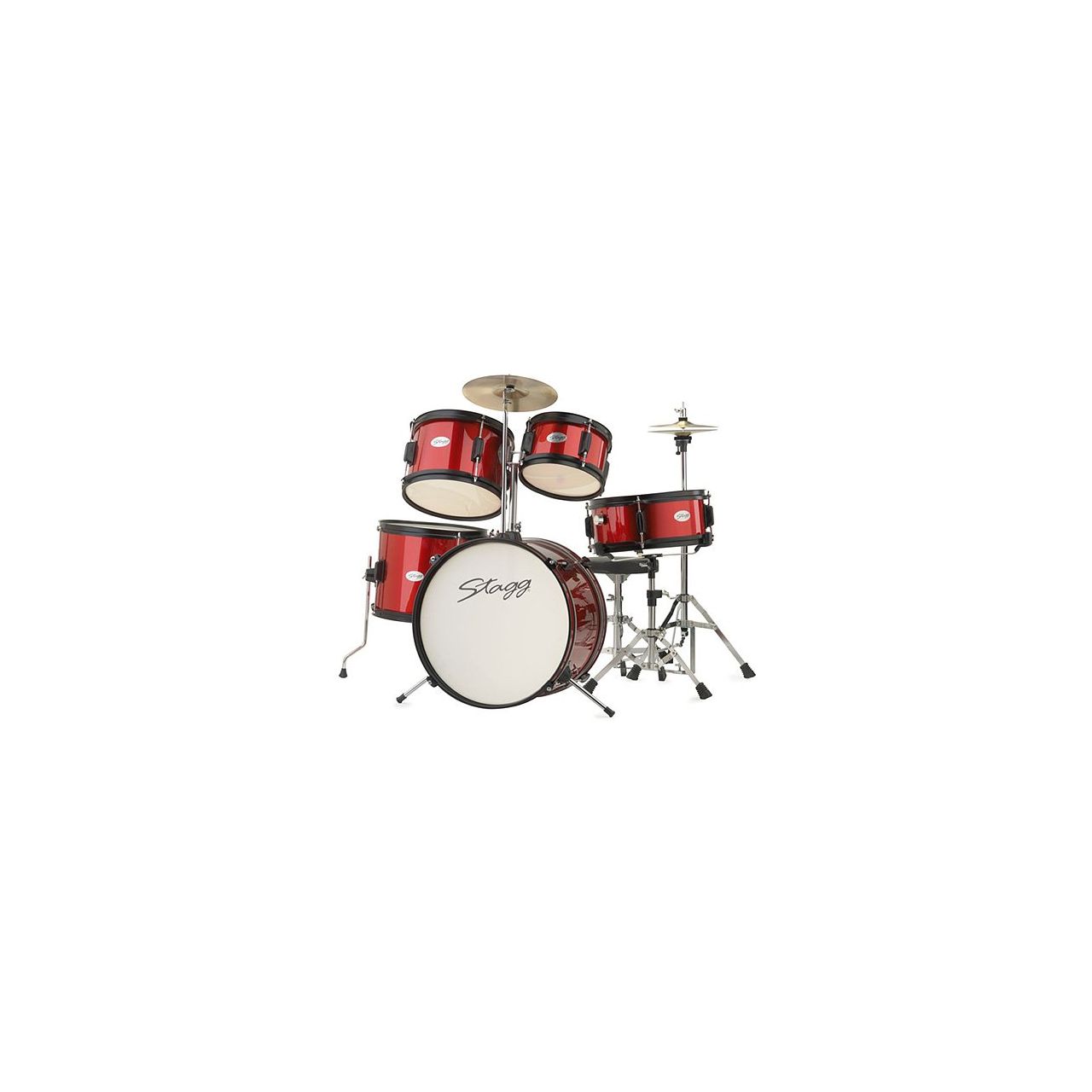 5PC 16''JR DRSET+HW/THRONE-RED
