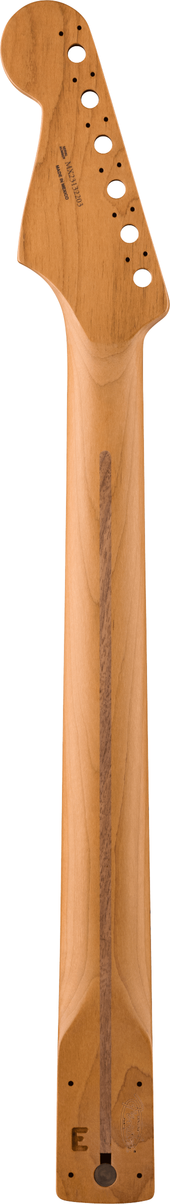 Satin Roasted Maple Stratocaster Neck, 22 Jumbo Frets, 12", Maple, Flat Oval Shape