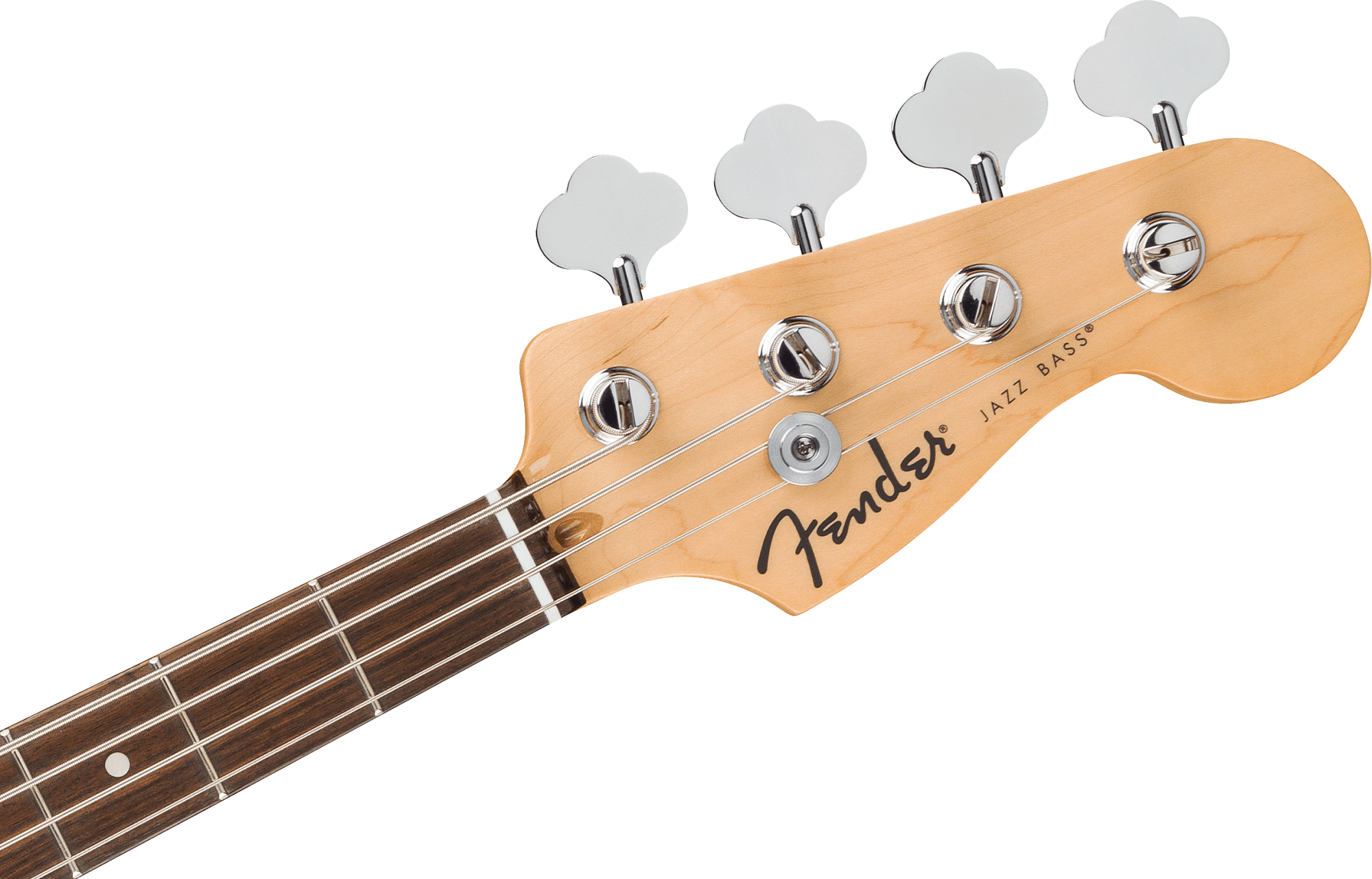 Kopfplatte des Fender Jazz Bass mit Fender Logo