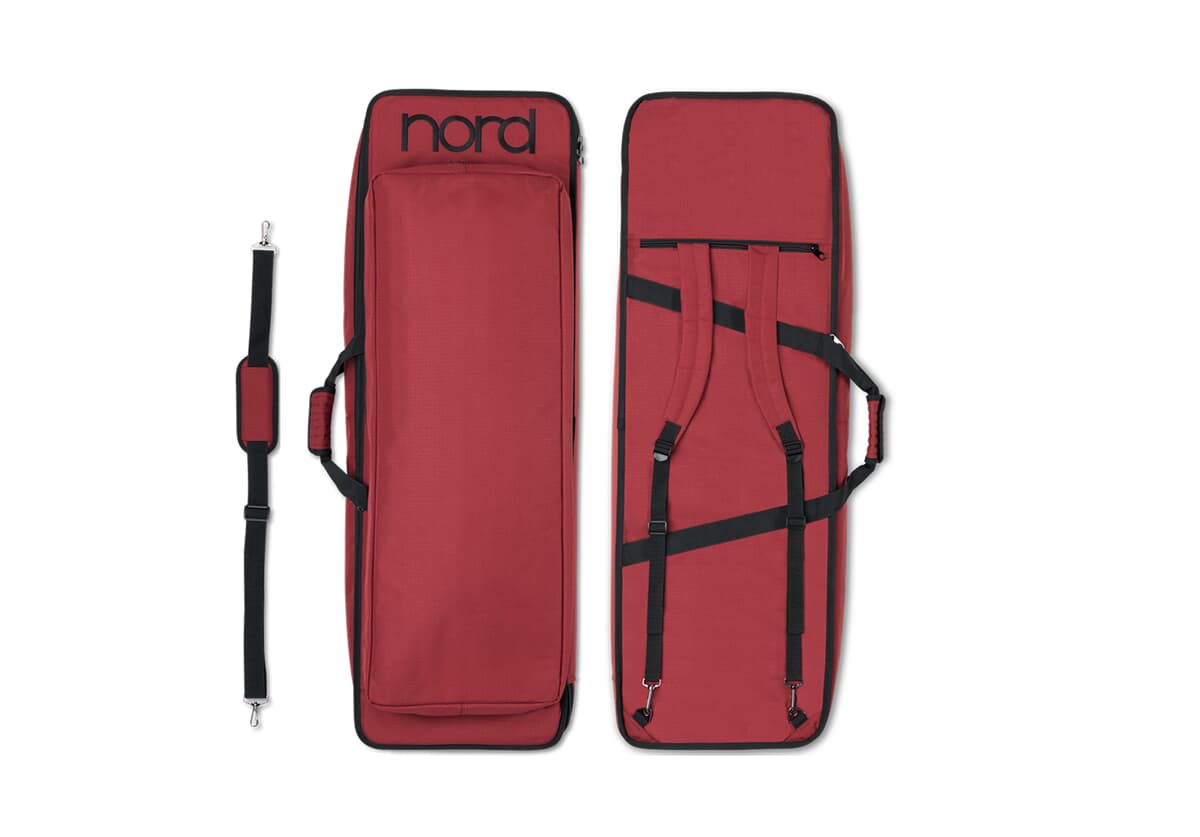 Keyboardtasche, Rot, Gepolstert, Rucksackgurte, Tragegriff