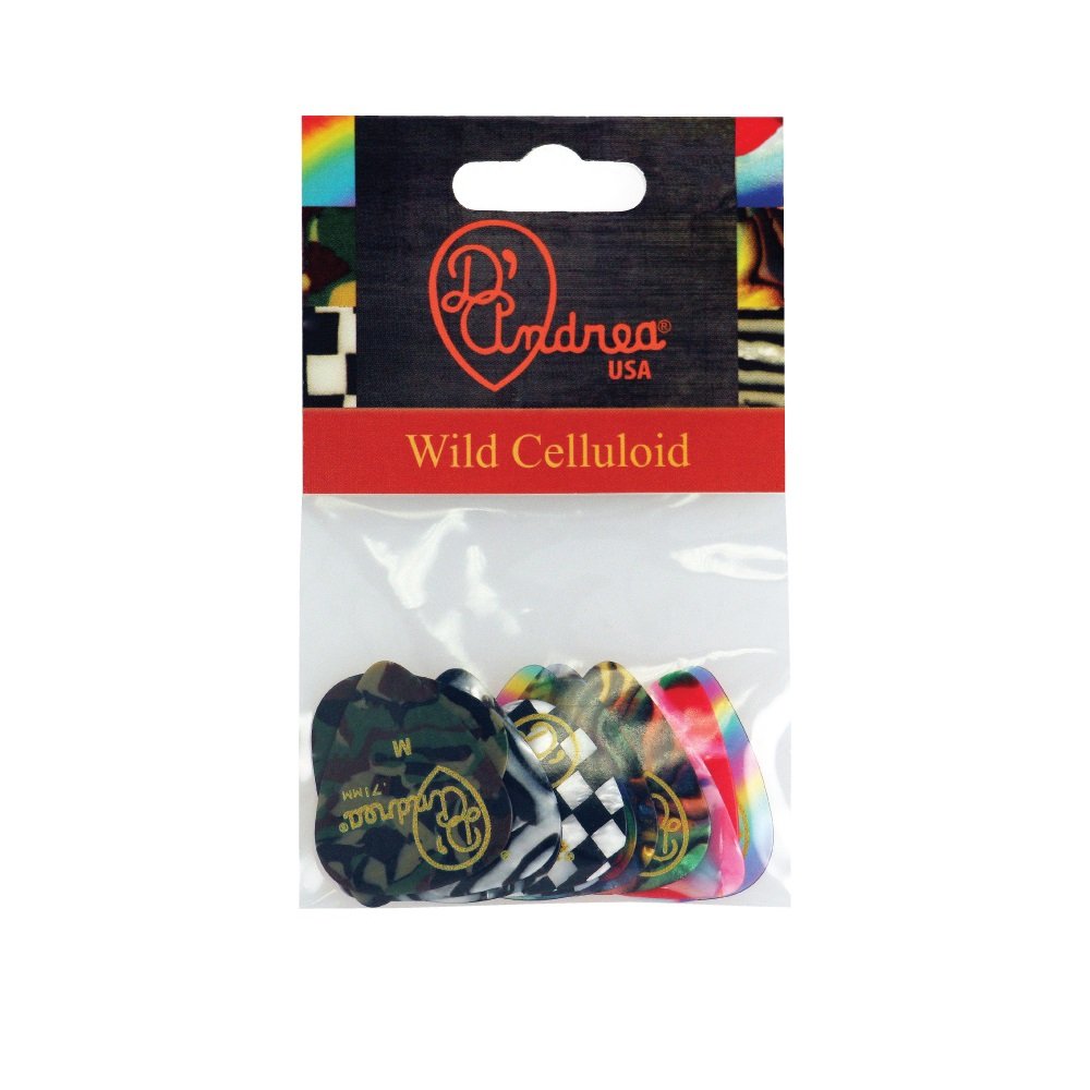 Wild Celluloid Picks - 351 Shape (TWC351 .71MD), 12 pcs Assorted Pick Pack, 0.71 mm