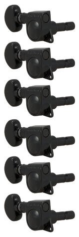 406BCL6 Mini Locking Rotomatics with Round Button - Guitar Machine Heads, 6-in-Line, Lefthand, Trebl