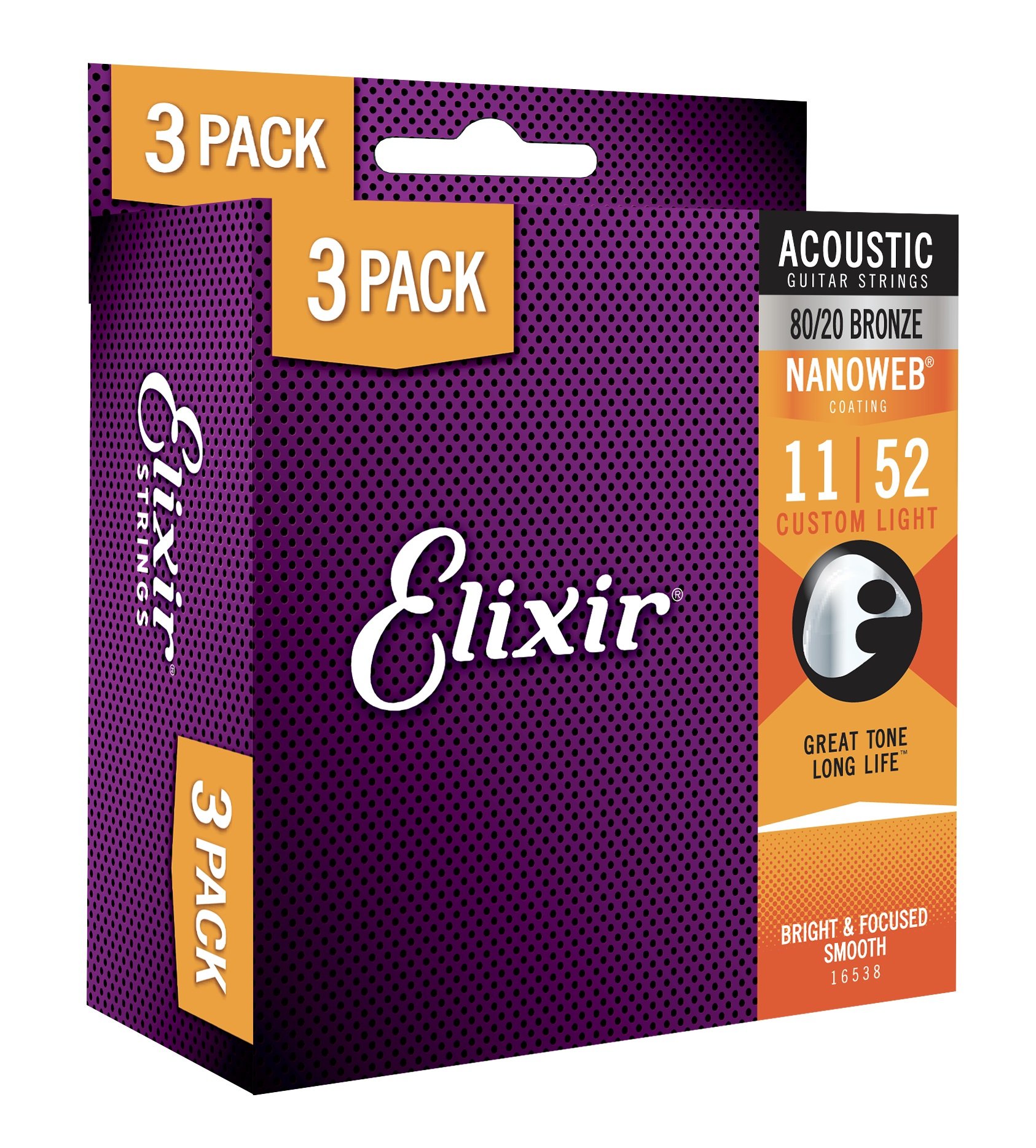 16538 3er Pack Acoustic 80/20 Bronze 011-052