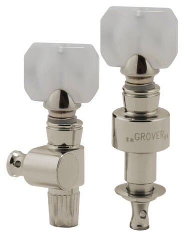 122N5 Geared Banjo Pegs with Square Pearloid Button - 5 pcs. - Nickel