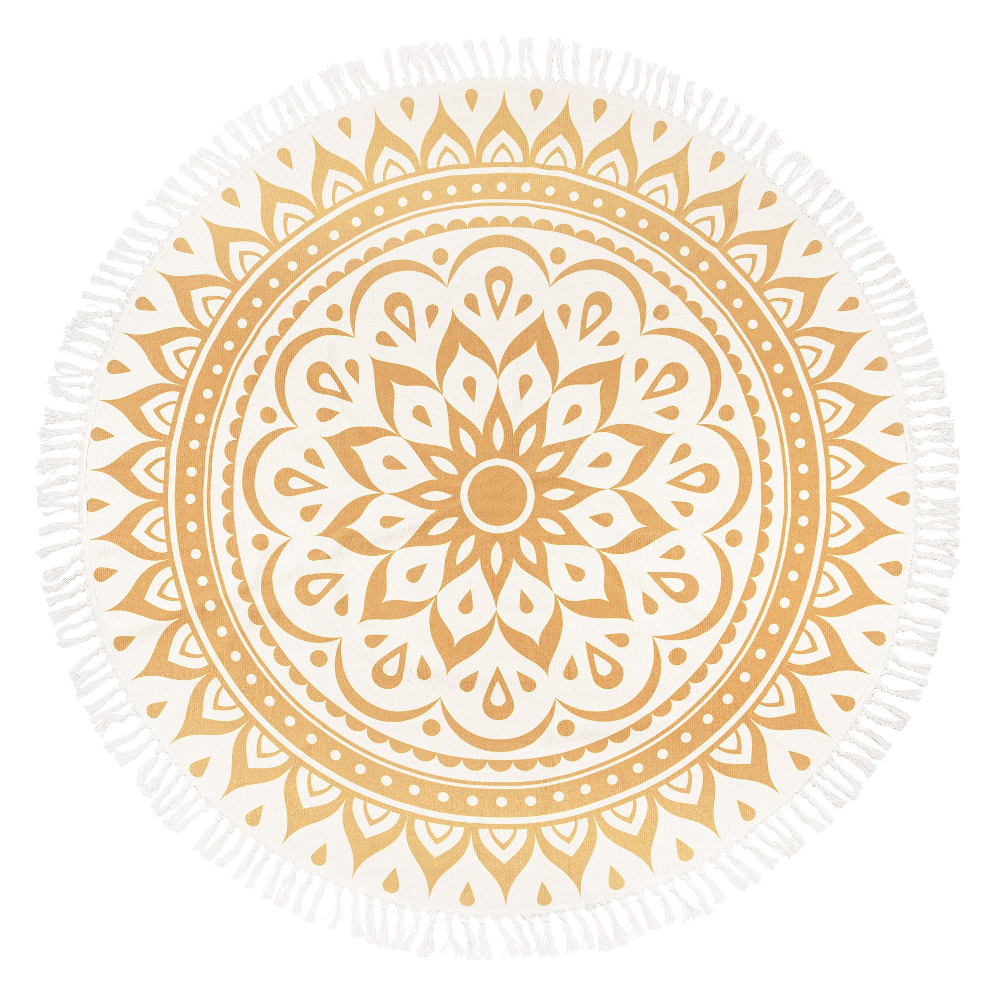 Meditation Rug - Vintage Gold / Floral Design
