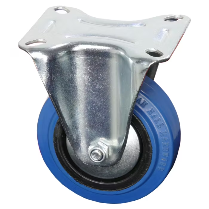Bockrolle 100 mm mit blauem Rad