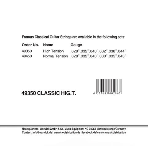 Classical Guitar String Set - High Tension