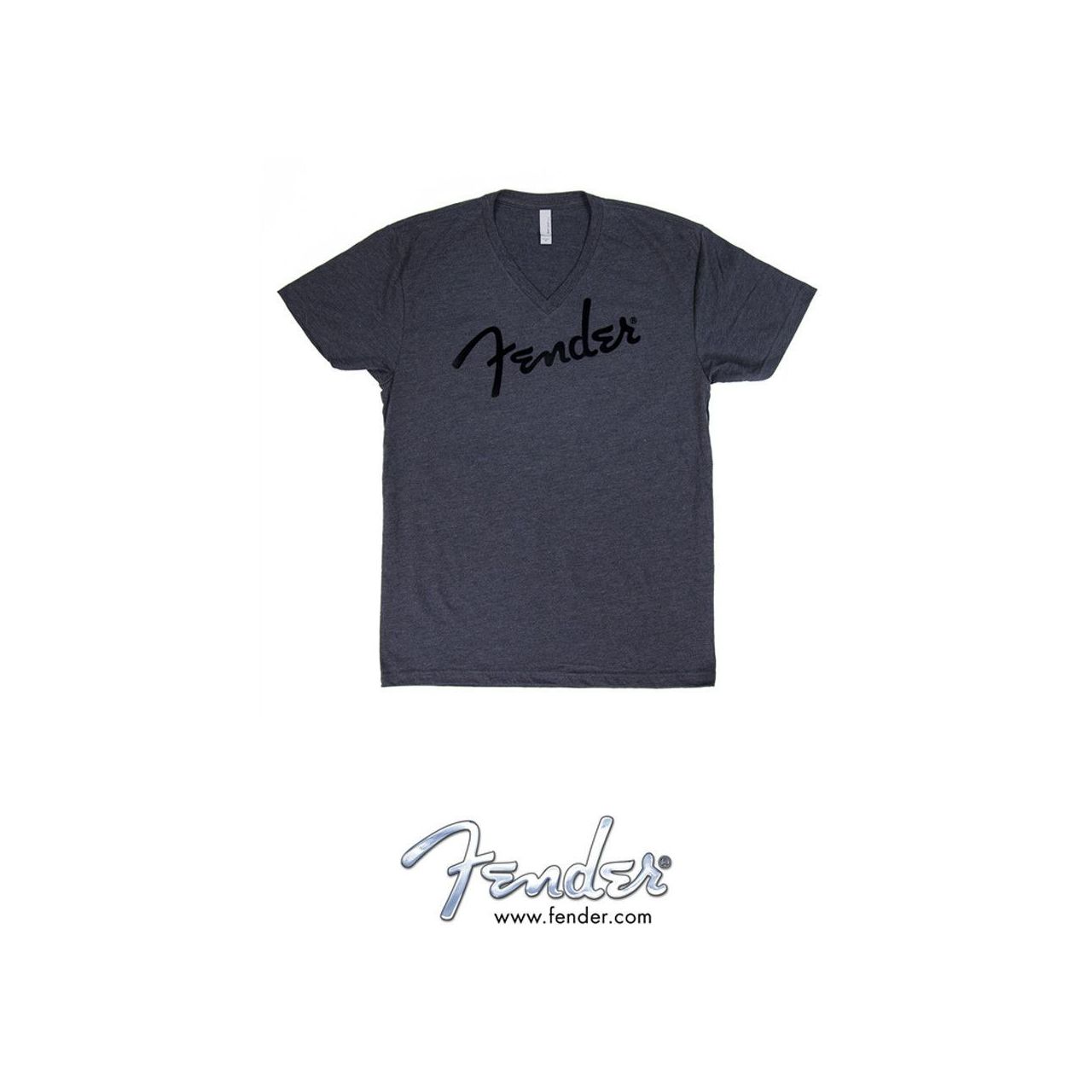T Vneck Flocked Logo Men Gry S
