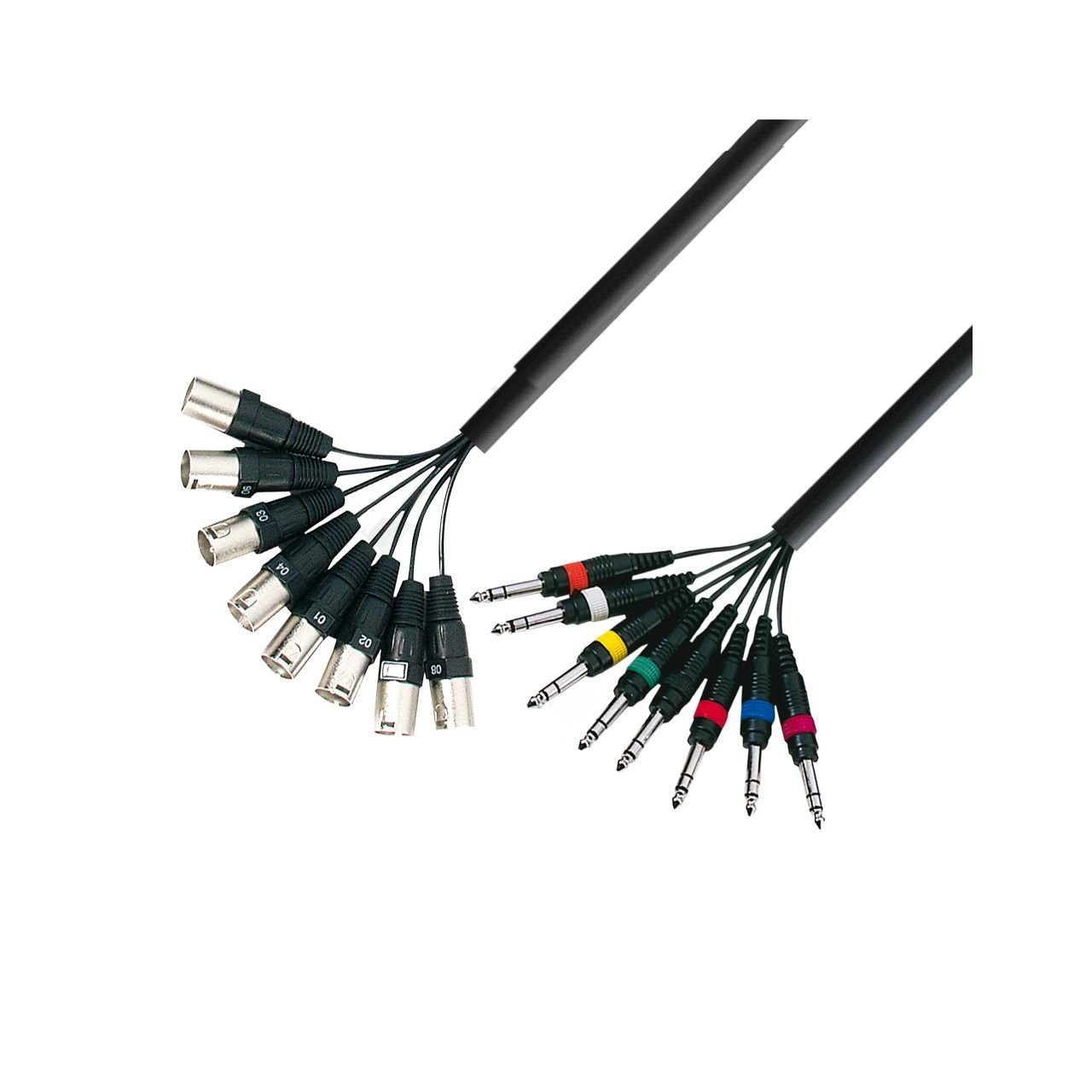 Multicore Kabel 8x XLR male auf 8x6,3mm Klinke stereo 3m