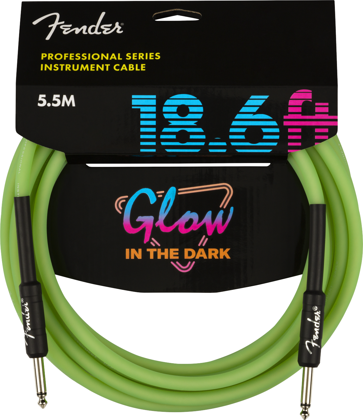 Professional Glow in the Dark Cable, Green, 18.6'