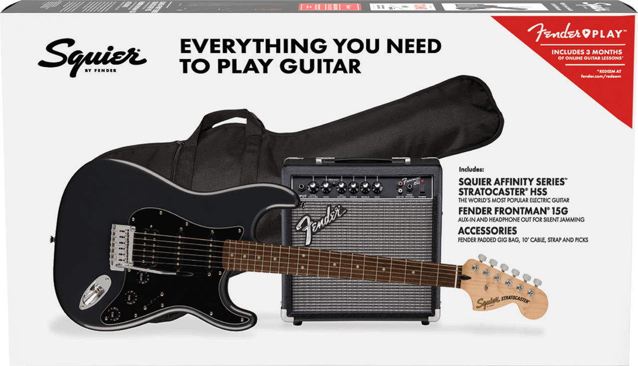 Affinity Series™ Stratocaster® HSS Pack, Charcoal Frost Metallic, 15G - 230V EU