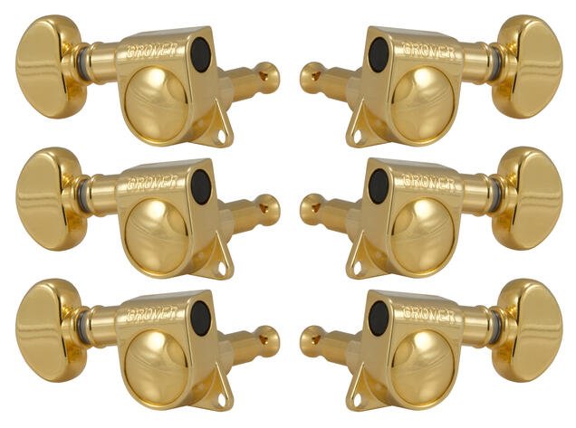 305G Mid-Size Rotomatics with Round Button - Guitar Machine Heads, 3 + 3 - Gold