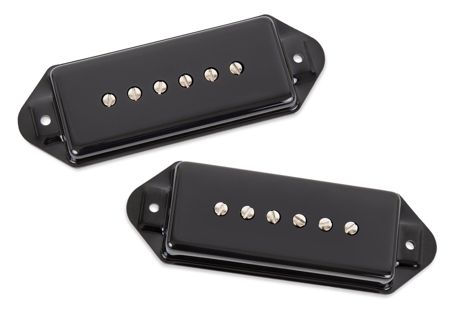 Vintage P90 Silencer Dog-Ear Pickup Set - Black Cover