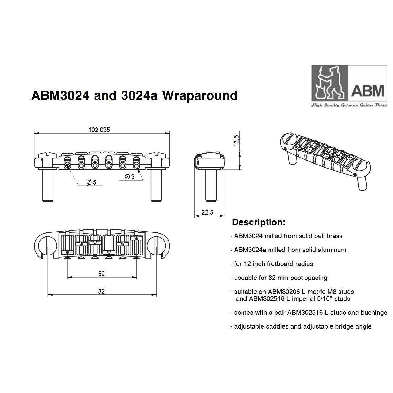 3024c Adjustable Wraparound Bridge chrom