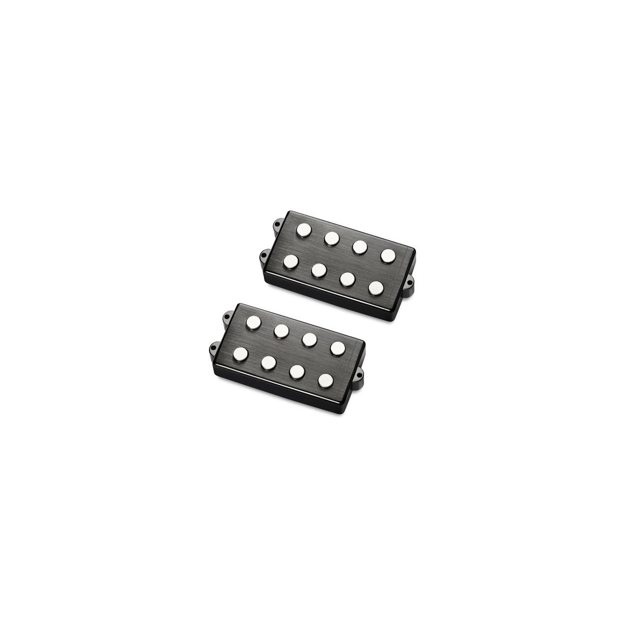 MM-Style Bass Pickup Set, Metal Cover, 4-String - Brushed Black Chrome 