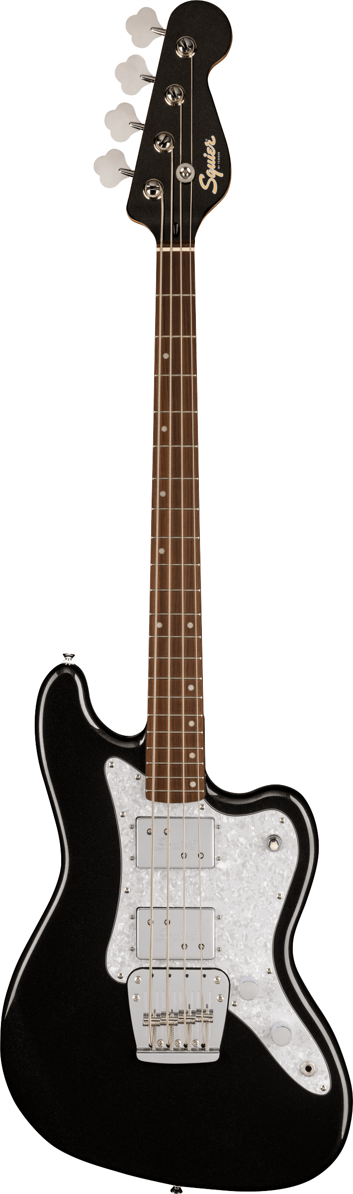 Paranormal Rascal Bass HH White Pearloid Pickguard Metallic Black