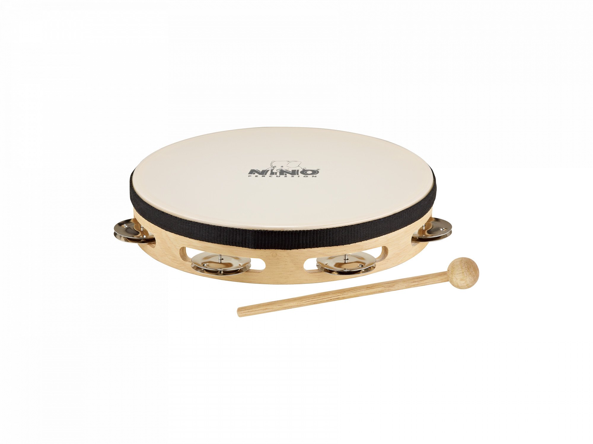 Tamburin 8" – Kinder Percussion Instrument aus Holz mit Fell