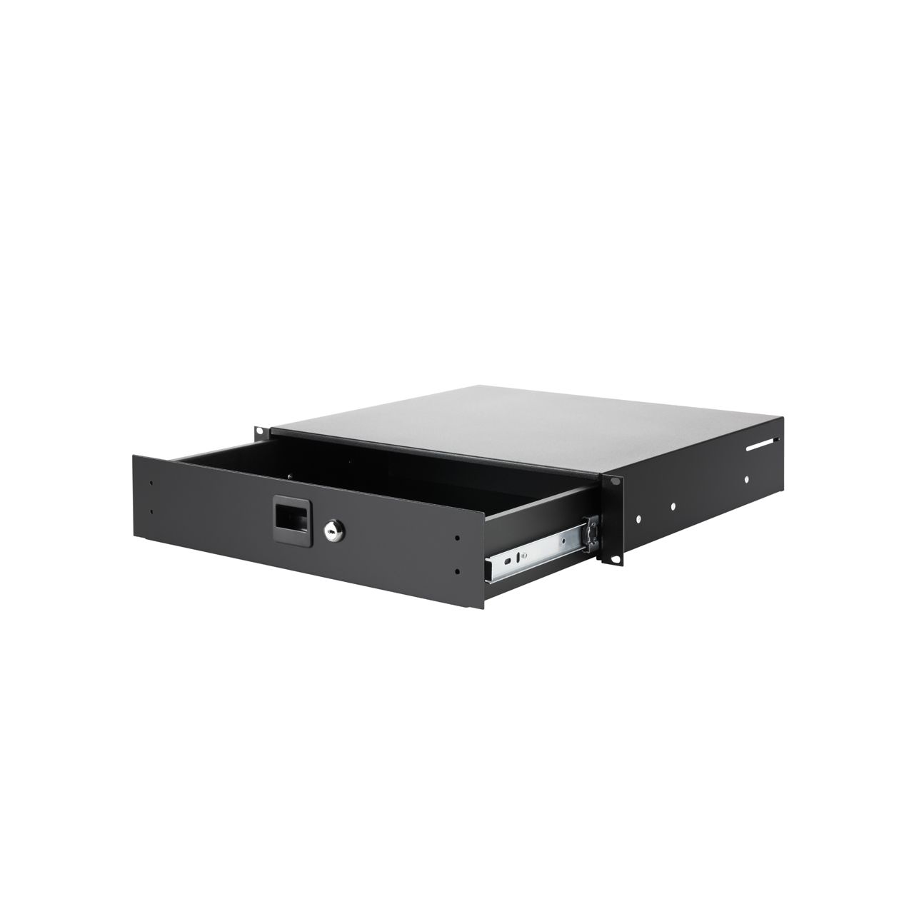 87402A 19" Rackschublade, 39cm tief, 2 HE, abschließbar