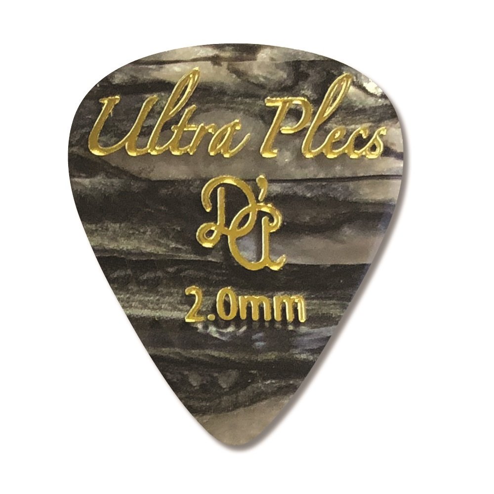 Ultra Plecs Picks - 351 Shape (UP351 2.0BOY), 6 pcs Pick Pack, 2.00 mm, Black Oyster