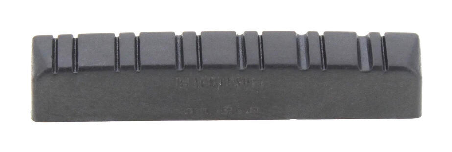Black TUSQ XL PT-1575-00 - Slotted Guitar Nut, 12-String (1/4" Thick) - Acoustic / Electric, Flat