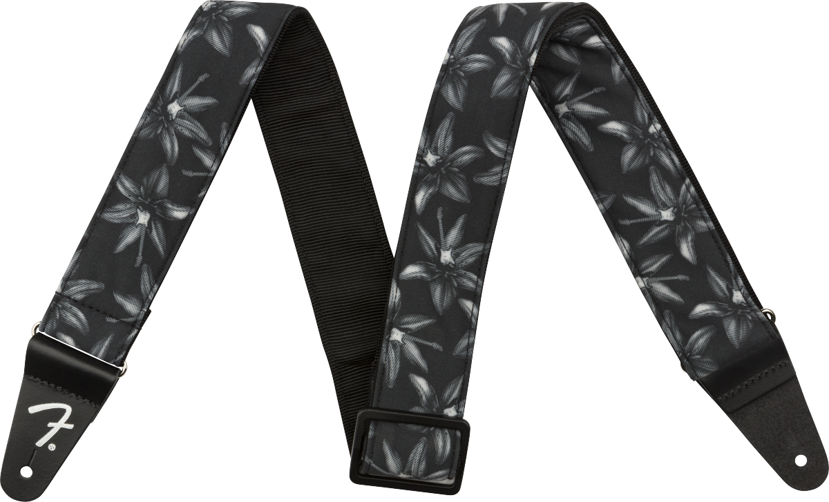2" Hawaiian Strap, Black Floral