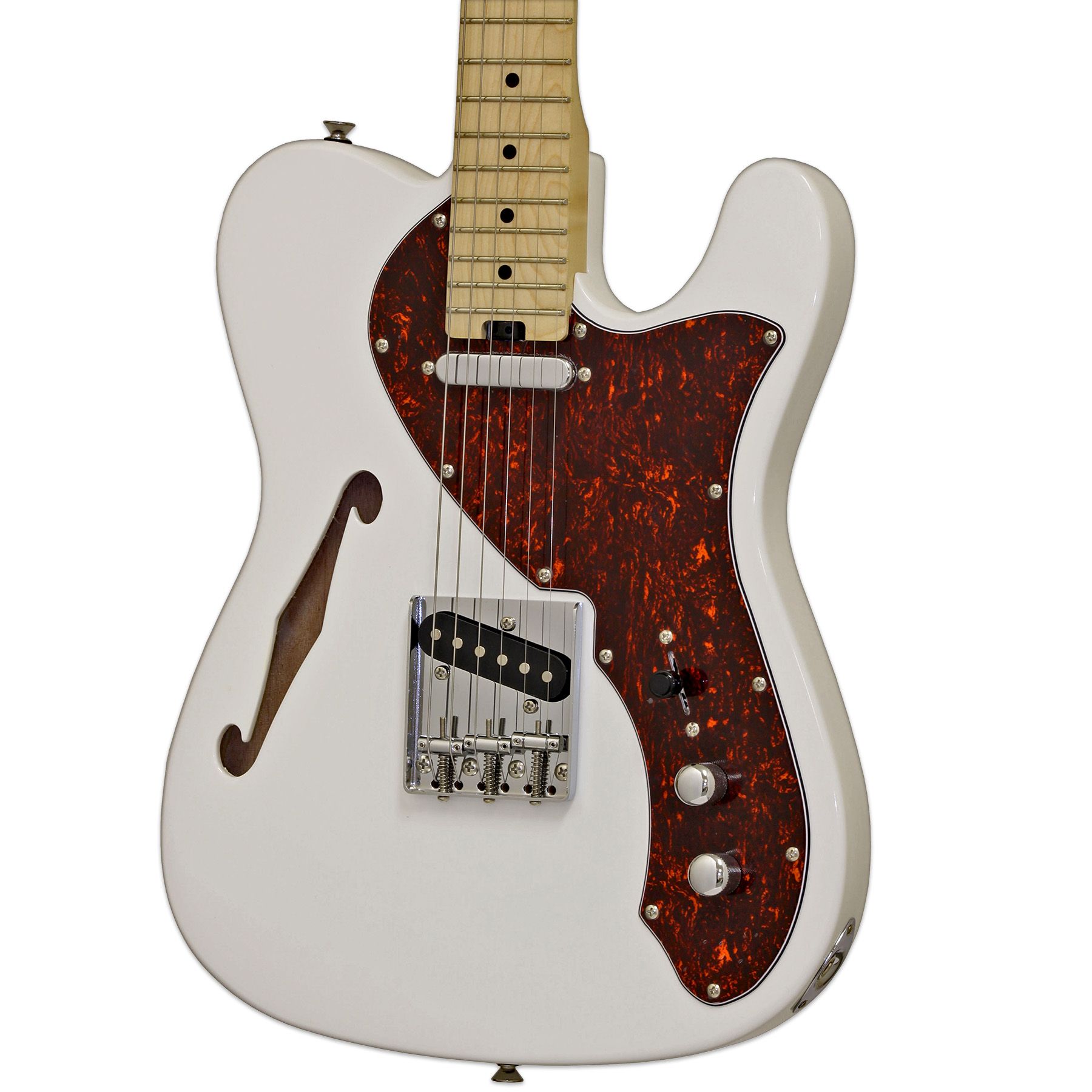 TEG Thinline Telecaster tortoise white