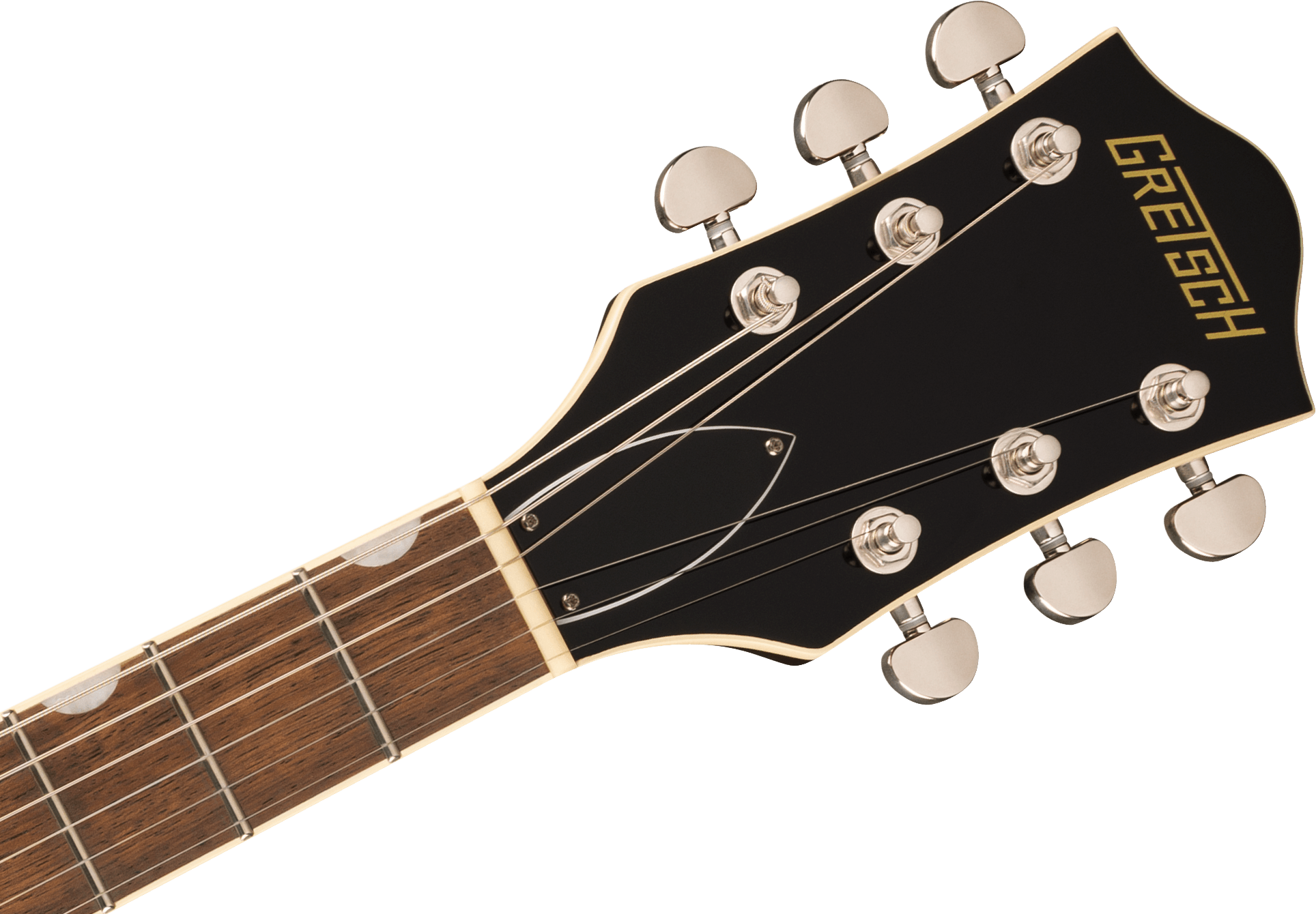 E-Gitarren-Kopfplatte, Schwarzes Finish, Palisandergriffbrett, Sechs Saiten, Chrommechaniken