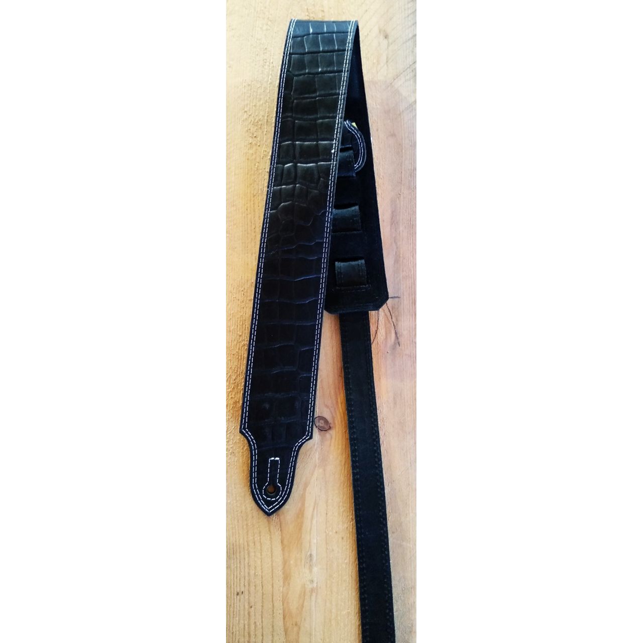 Ledergurt Croco Black 