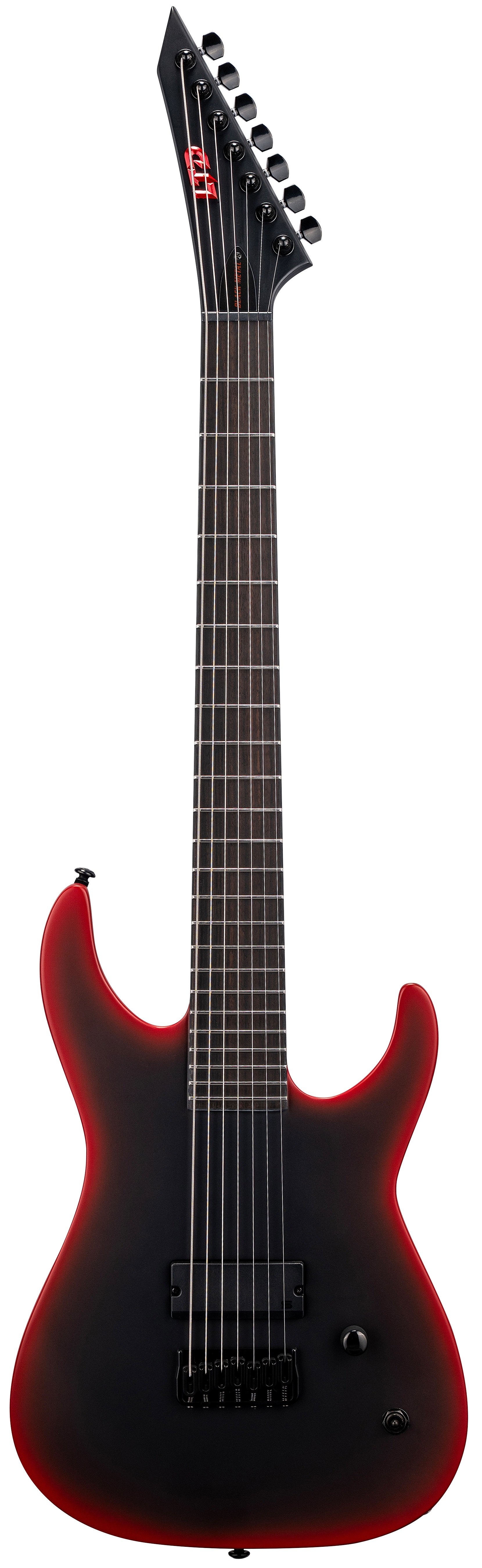 M-7B Black Metal II Black Redburst Satin Baritone E-Gitarre