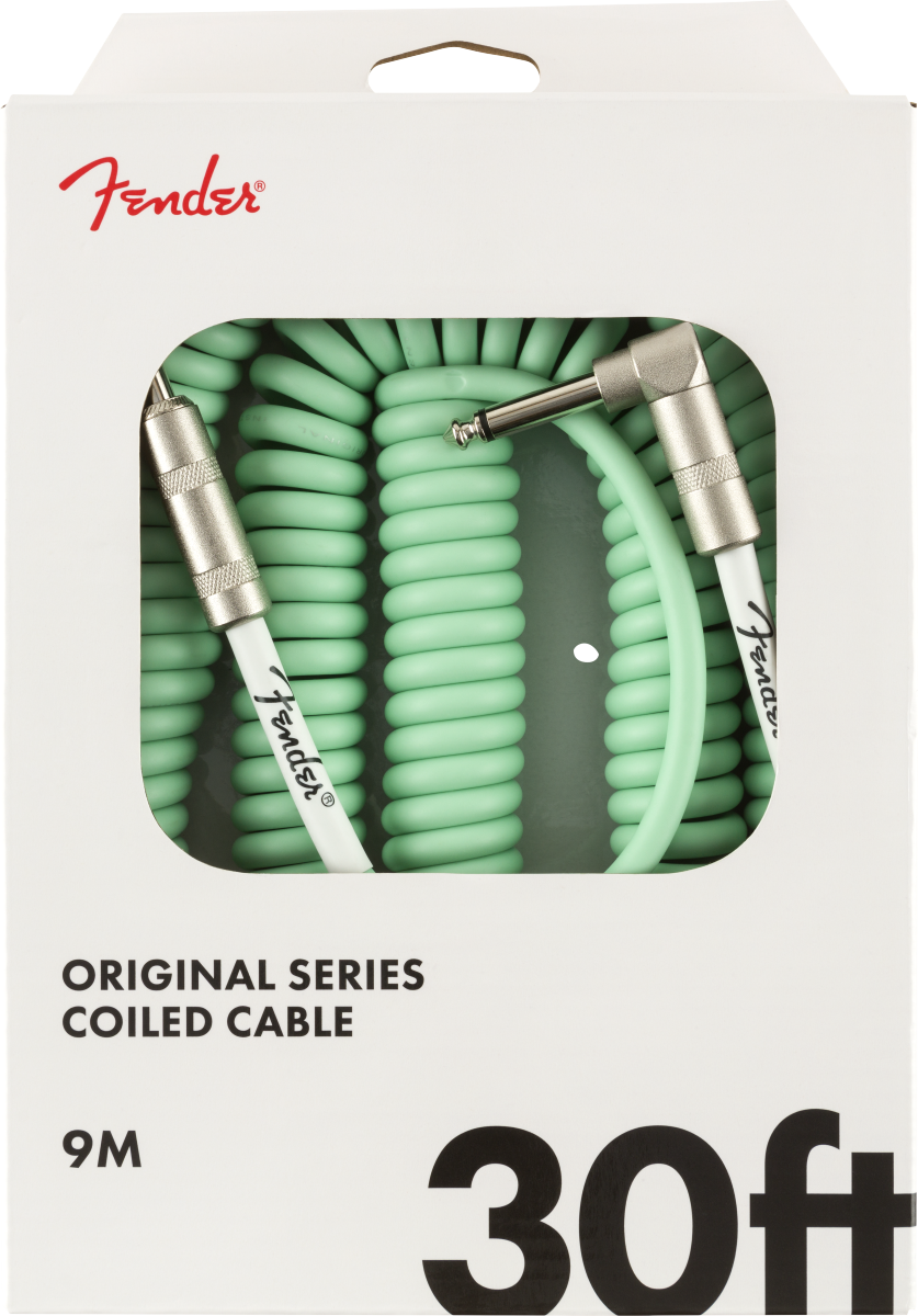 Original Series Coil Cable, Straight-Angle, 30', Surf Green (9m)